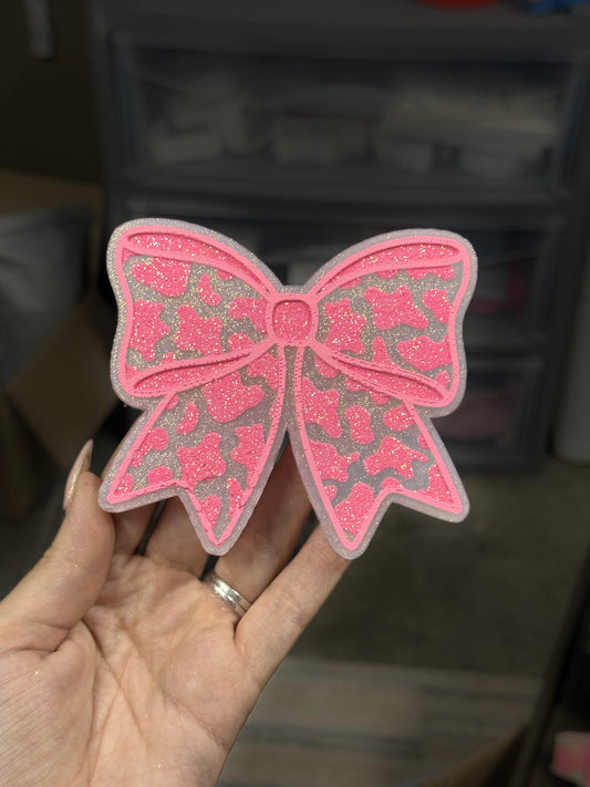 Camo / cow print bow