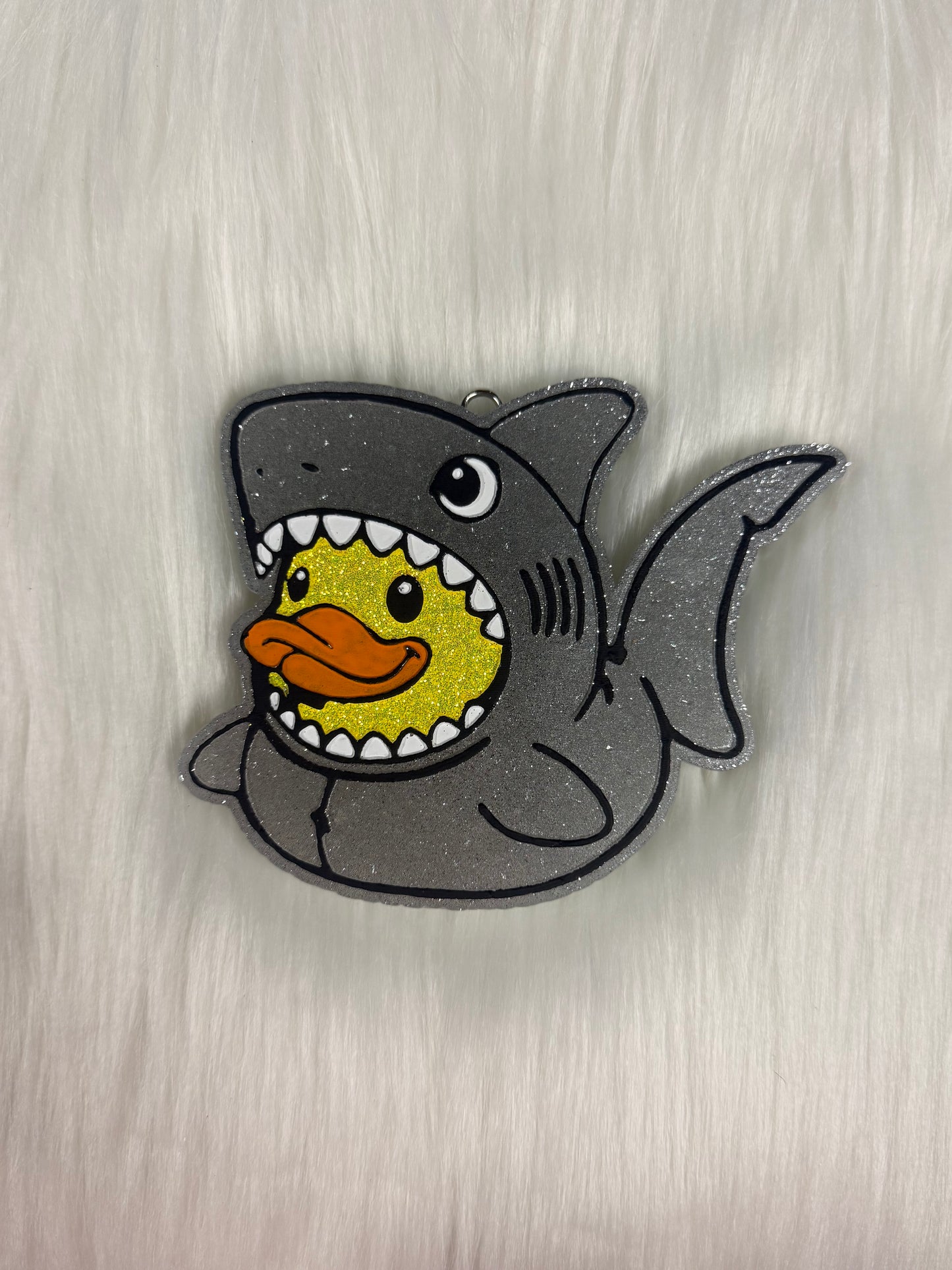 Duck in Shark Costume