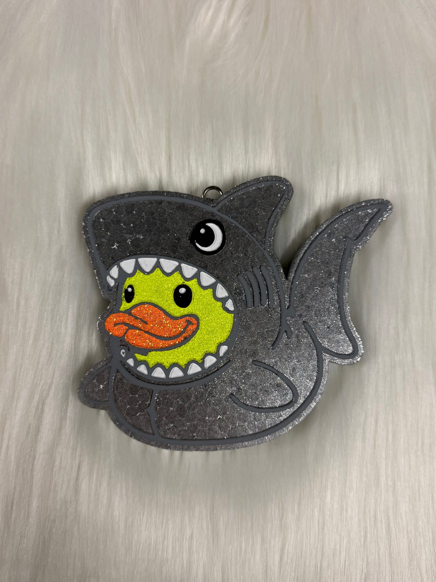Duck in Shark Costume