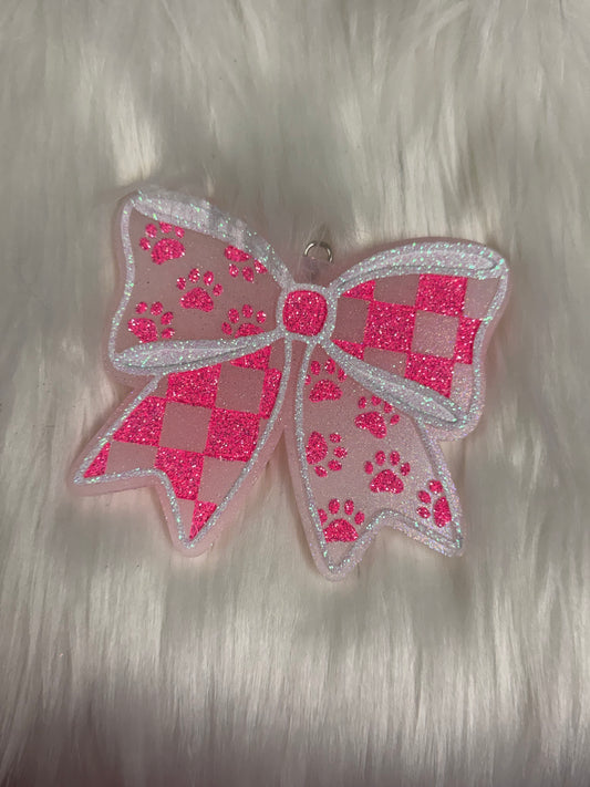 Paw Print / Checkered Bow