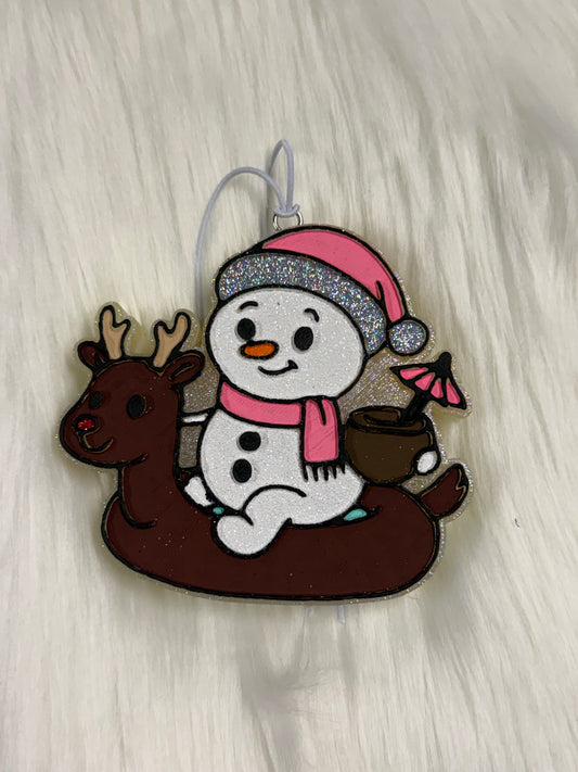 Snowman on a reindeer floatie